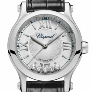 Chopard Happy Sport 30Mm Stainless Steel And Diamonds Automatic Watch 278573-3001 Silver