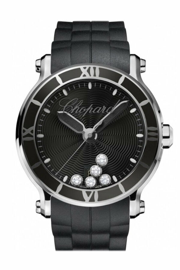 Chopard Happy Sport 42Mm Black Rubber Strap Watch 288525-3005 / None