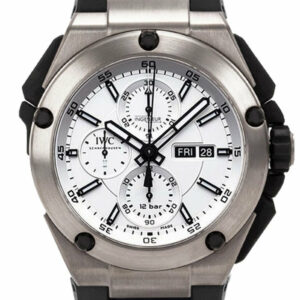 Iwc Ingenieur Double Chronograph Silver Dial Rubber Strap Automatic 45Mm Mens Watch Iw386501