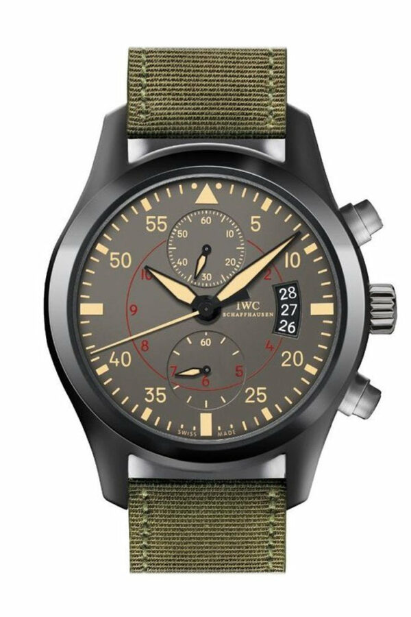 Iwc Pilots Anthracite Dial Chronograph Ceramic Titanium 46Mm Mens Watch Iw388002 Green