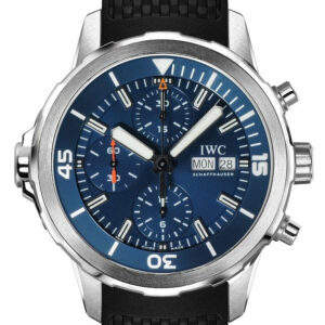 Iwc Aquatimer Chronograph Blue Dial Black Rubber Mens Watch Iw376805