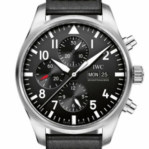 Iwc Pilot Black Automatic Chronograph Mens Watch Iw377709