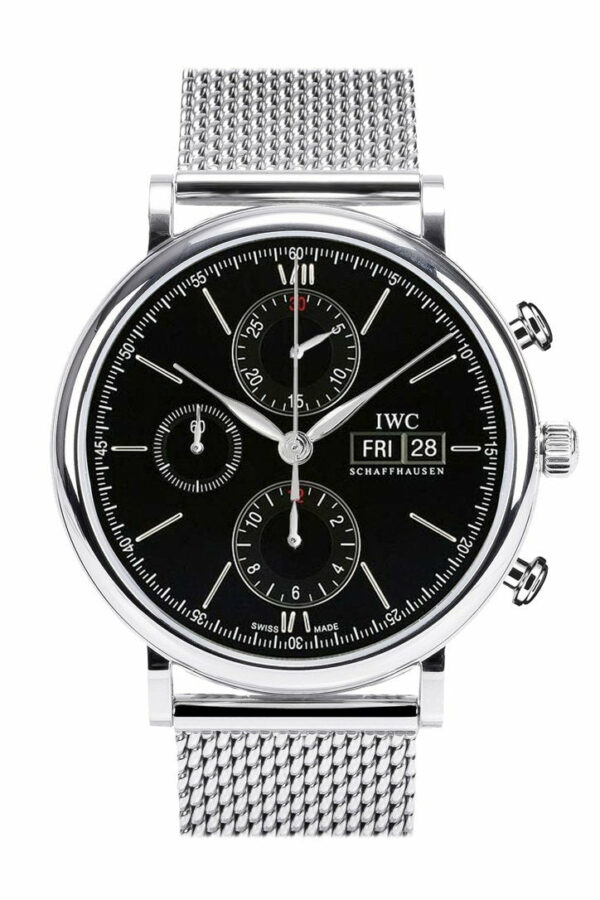 Iwc Portfonio Chronograph Automatic Black Dial Steel 42Mm Mens Watch Iw391010