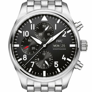 Iwc Pilot Automatic Chronograph Black Dial Mens Watch Iw377710