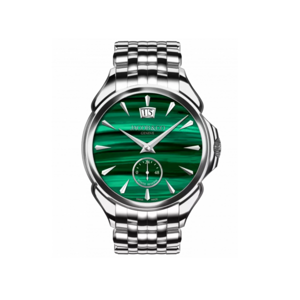 Hardy Brothers Jewellers Jacob & Co. Palatial Classic Manual Big Date Stainless Steel Malachite 42MM PC400.10.AA.AC.A10AA