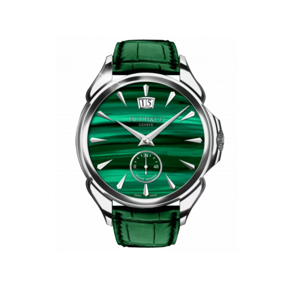 Hardy Brothers Jewellers Jacob & Co. Palatial Classic Manual Big Date Stainless Steel Malachite 42MM PC400.10.AA.AC.ABALA