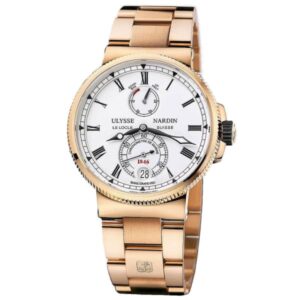 Ulysse Nardin, Marine Chronometer Manufacture 43mm Rose Gold Leather Strap Watch, Ref. # 1186-126/42