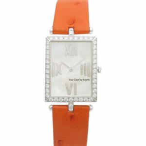 Montre montre van cleef lady arpels rectangle 34 m quartz or 18k diamants 58 Facettes 236381