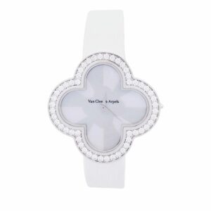 Montre Montre Van Cleef & Arpels, "Alhambra", or blanc, diamants. 58 Facettes 33313