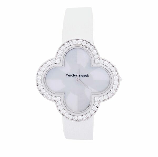 Montre Montre Van Cleef & Arpels, "Alhambra", or blanc, diamants. 58 Facettes 33313