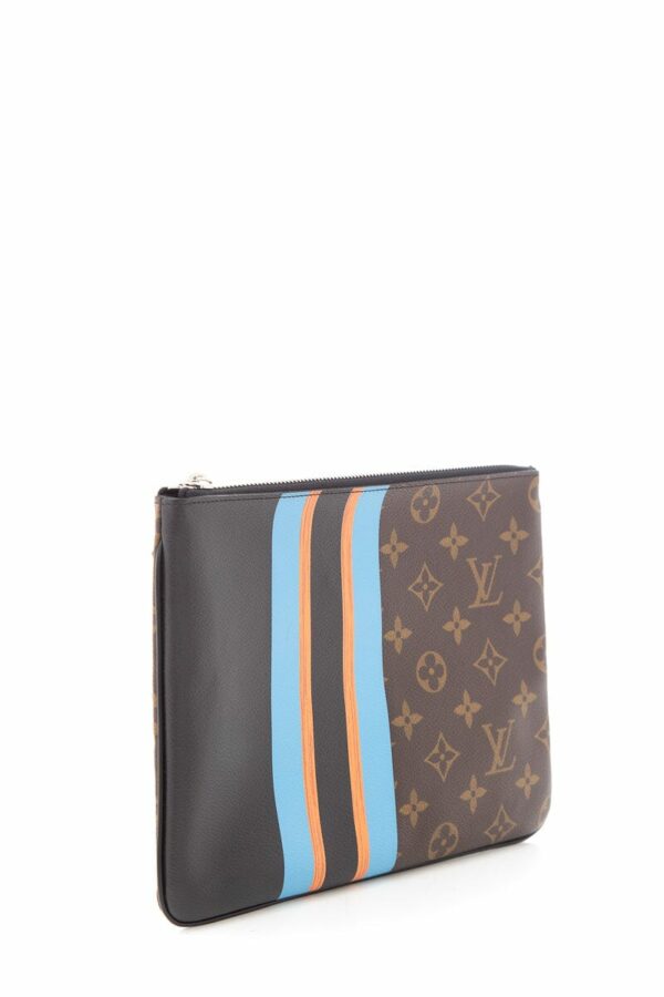 LV Monogram Stripe Pouchette Plate MM