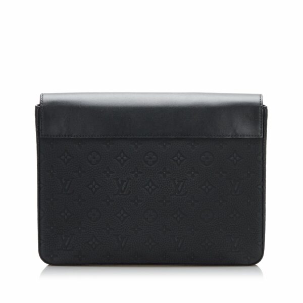 Black LV Monogram Taurillon Pochette Steamer Clutch Bag - Image 3