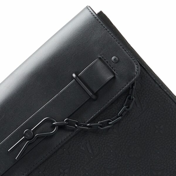 Black LV Monogram Taurillon Pochette Steamer Clutch Bag - Image 8