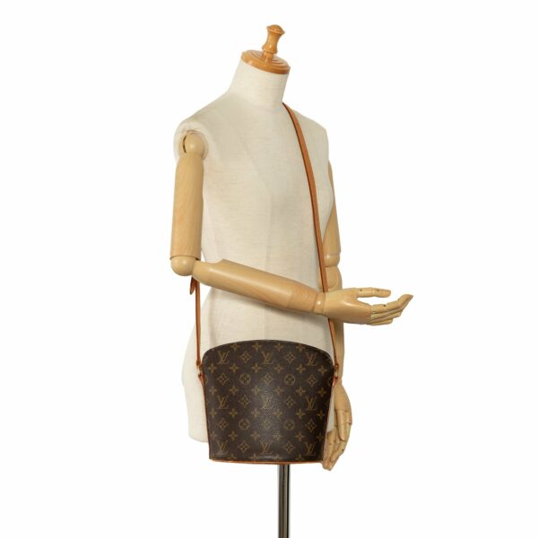 Brown LV Monogram Drouot Crossbody Bag - Image 11