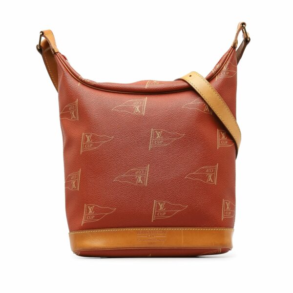 Red LV 1995 Americas Cup Touquet Bag