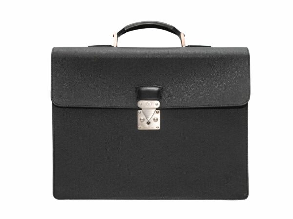 Black LV Leather Briefcase