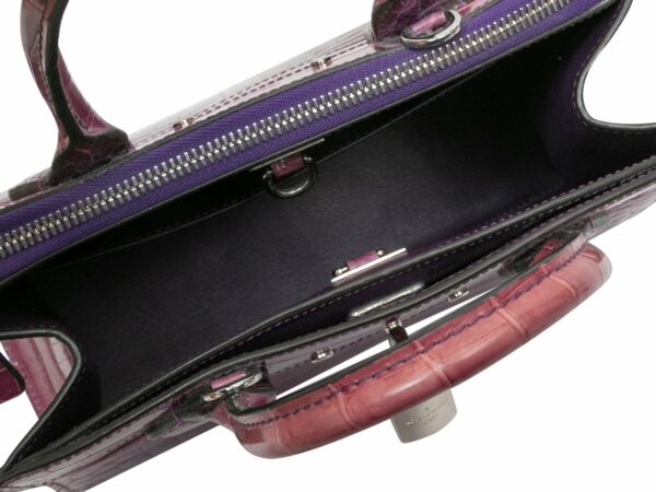 Purple LV Crocodile City Steamer MM Handbag - Image 8