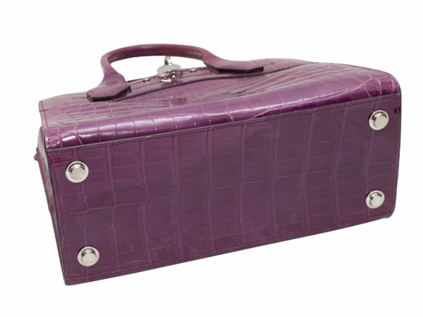 Purple LV Crocodile City Steamer MM Handbag - Image 7