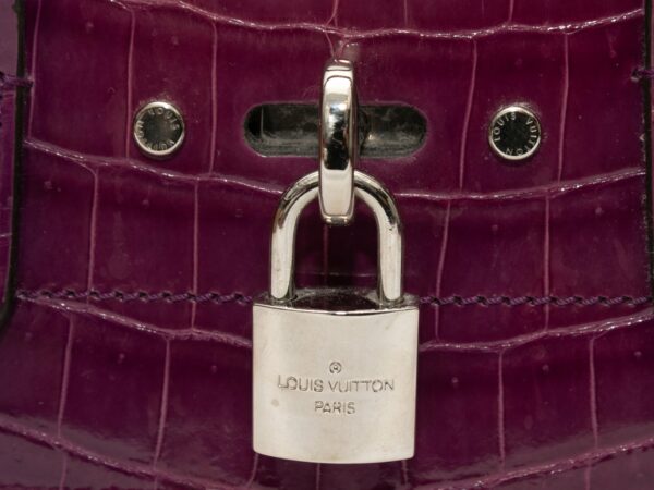 Purple LV Crocodile City Steamer MM Handbag - Image 2