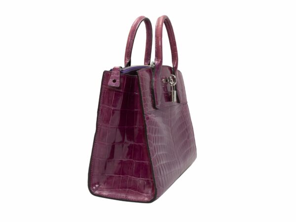 Purple LV Crocodile City Steamer MM Handbag - Image 3