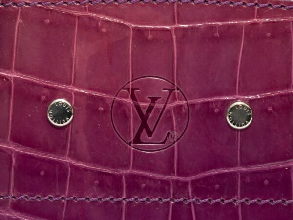 Purple LV Crocodile City Steamer MM Handbag - Image 6