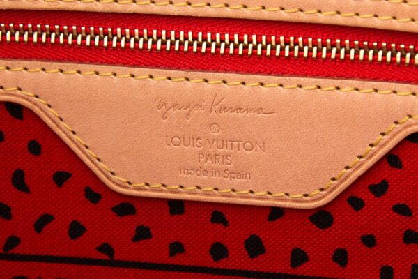 LV Brown & Red Yayoi Kusama Neverfull Handbag - Image 6