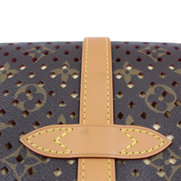 LV Saumur Monagram Perforated Clutch - Image 4