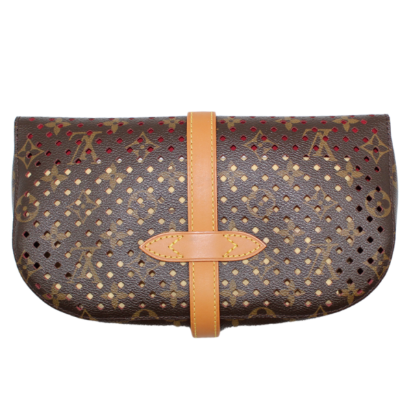 LV Saumur Monagram Perforated Clutch - Image 3