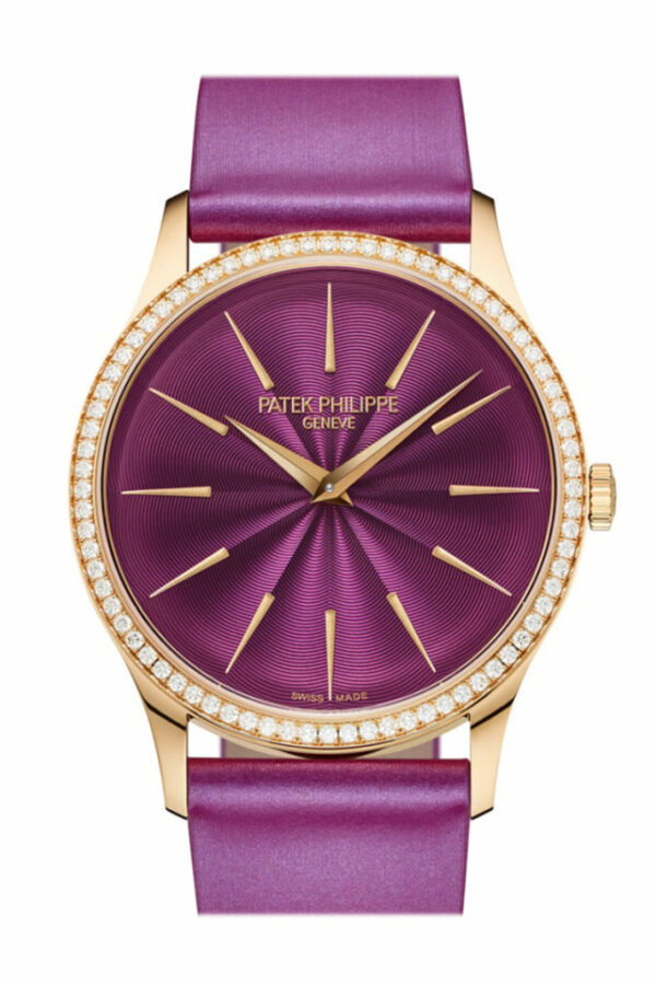 Patek Philippe Calatrava Embossed Pattern Lacquered Purple Dial Watch 4997/200R-001