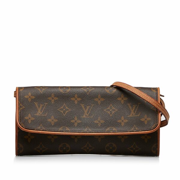 Brown LV Monogram Pochette Twin GM Crossbody Bag