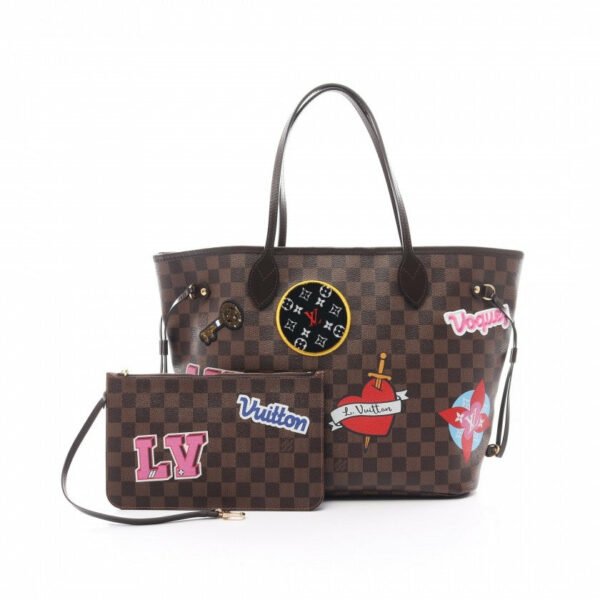 LV Neverfull NM Tote Limited Edition Patches Damier MM