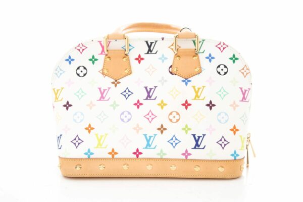 LV White Multicolor Logo Alma Handbag - Image 2