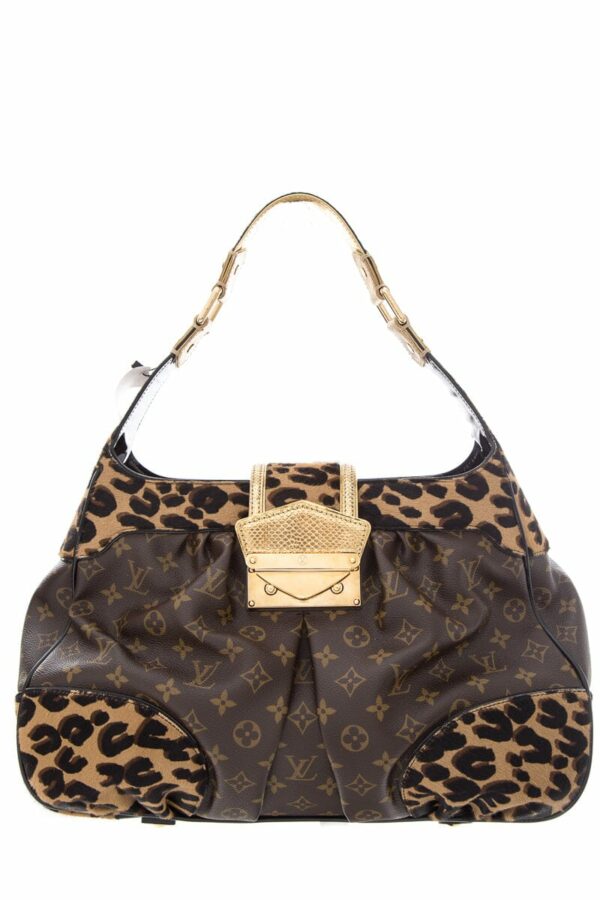 LV Brown Monogram Leopard Polly Handbag - Image 9