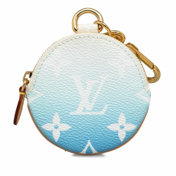 Blue LV Monogram Giant By The Pool Multi Pochette Lanyard Key Holder Coin Pouch