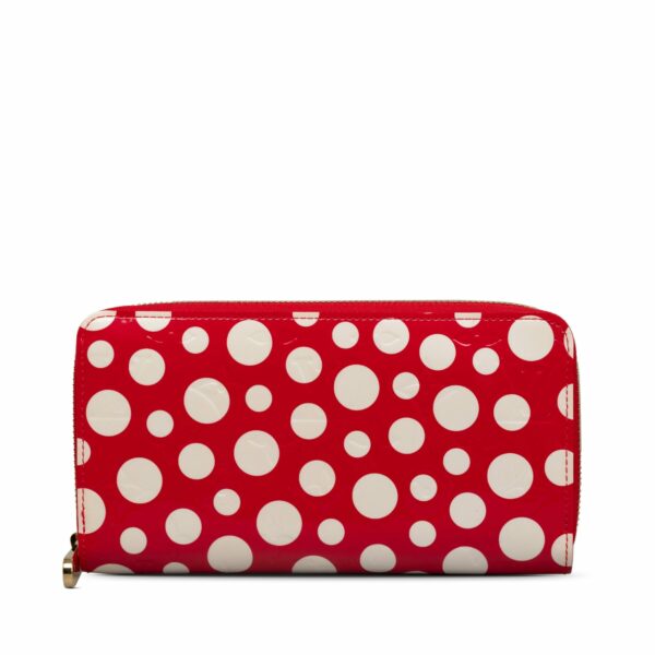 Red LV x Yayoi Kusama Monogram Vernis Infinity Dot Long Wallet