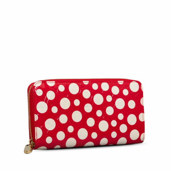 Red LV x Yayoi Kusama Monogram Vernis Infinity Dot Long Wallet - Image 2