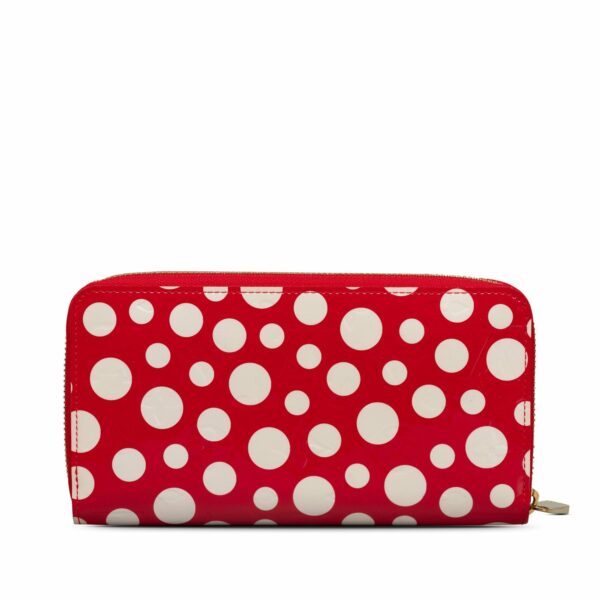 Red LV x Yayoi Kusama Monogram Vernis Infinity Dot Long Wallet - Image 3