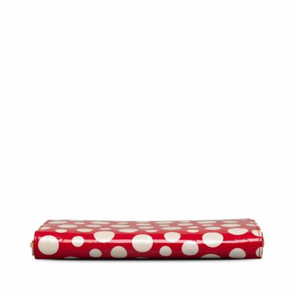 Red LV x Yayoi Kusama Monogram Vernis Infinity Dot Long Wallet - Image 4