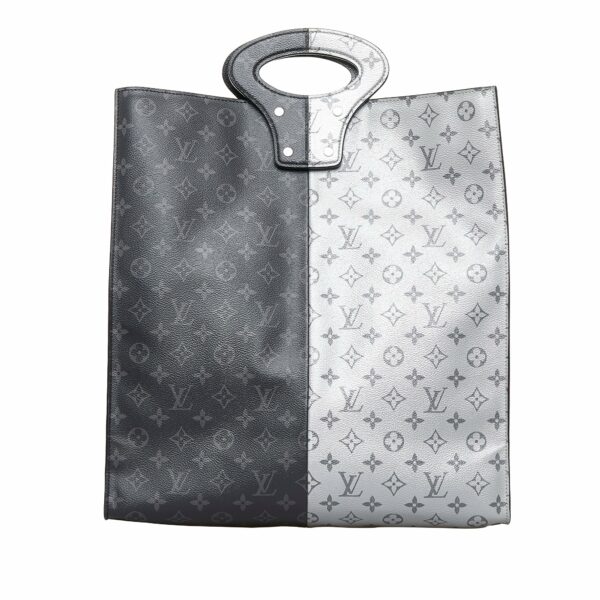 Black LV Split Monogram Eclipse North South Tote - Image 9