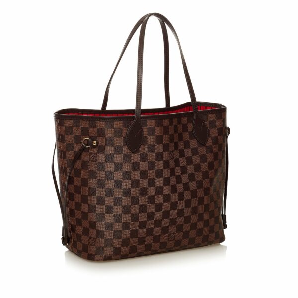 Brown LV Damier Ebene Neverfull MM Tote Bag