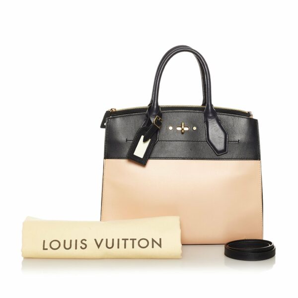 Tan LV City Steamer MM Satchel - Image 10