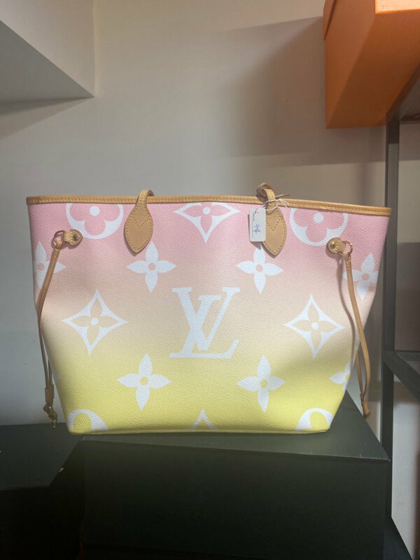 LV Monogram Giant By The Pool Neverfull MM Light Pink