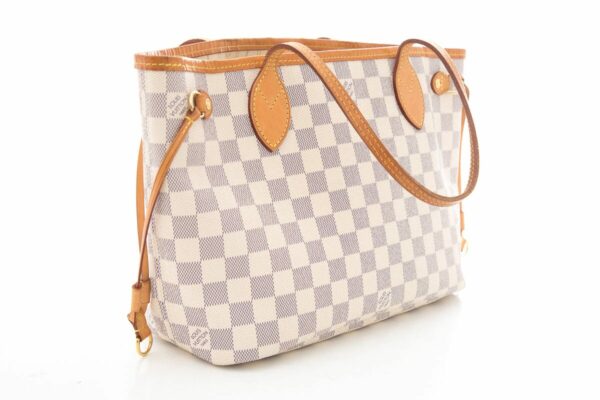 LV White Neverfull Damier Tote PM