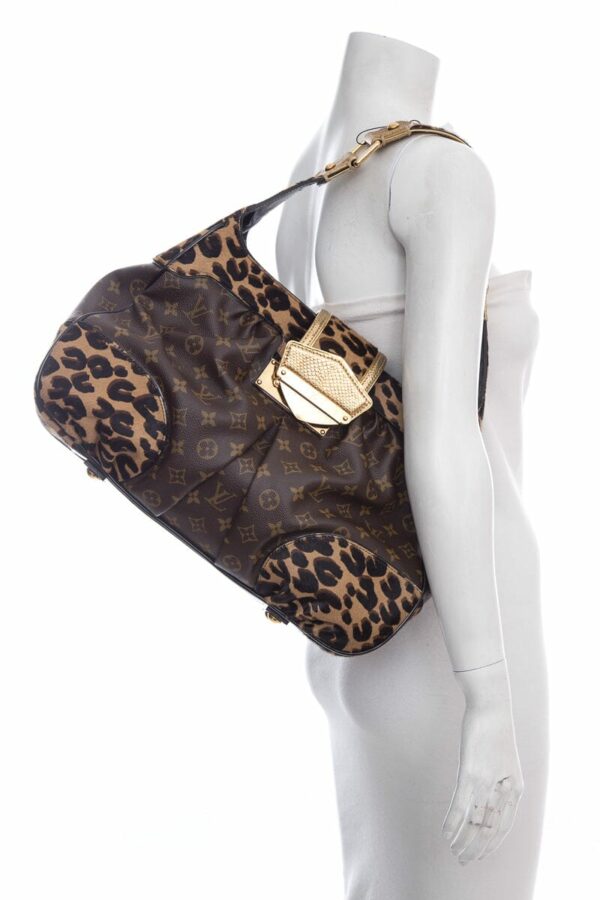 LV Brown Monogram Leopard Polly Handbag