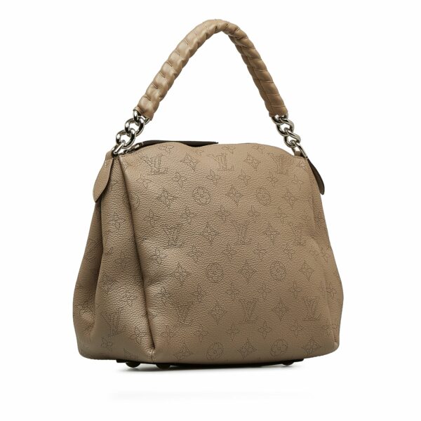 Beige LV Monogram Mahina Babylone Chain BB Satchel - Image 2