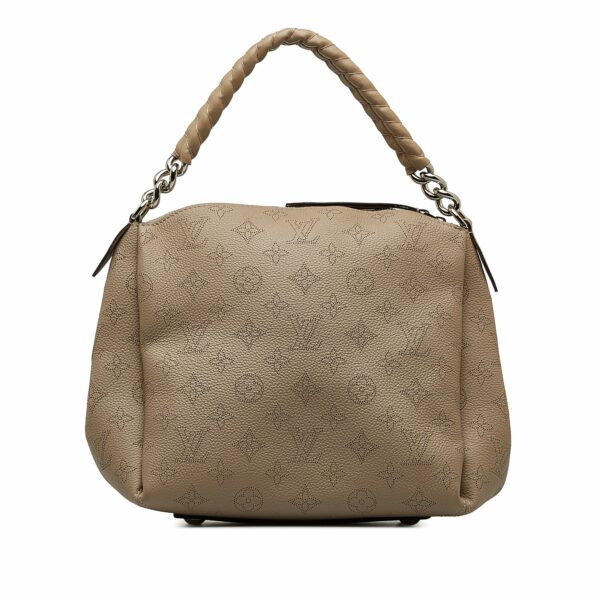 Beige LV Monogram Mahina Babylone Chain BB Satchel - Image 3