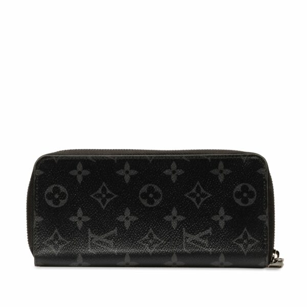 Black LV Monogram Eclipse Zippy Wallet - Image 3