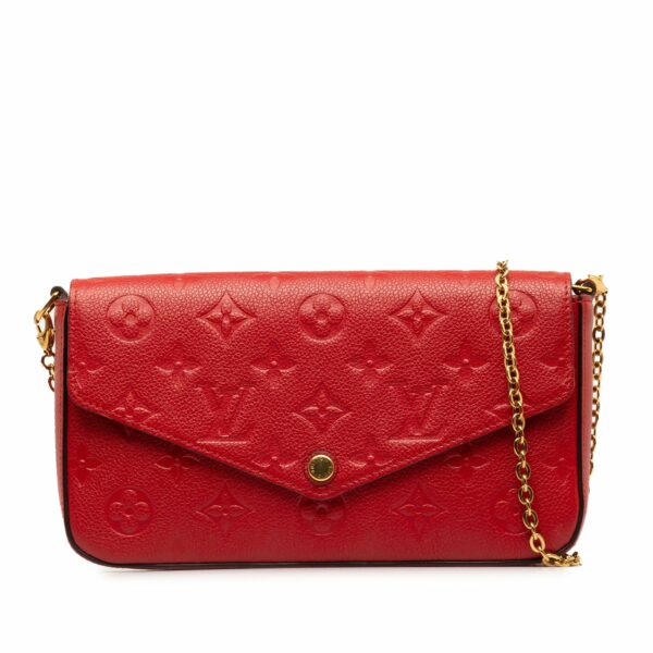 Red LV Monogram Empreinte Pochette Felicie Crossbody Bag