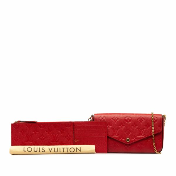 Red LV Monogram Empreinte Pochette Felicie Crossbody Bag - Image 9