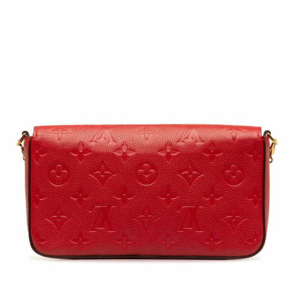 Red LV Monogram Empreinte Pochette Felicie Crossbody Bag - Image 3